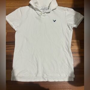 American eagle white and navy polo